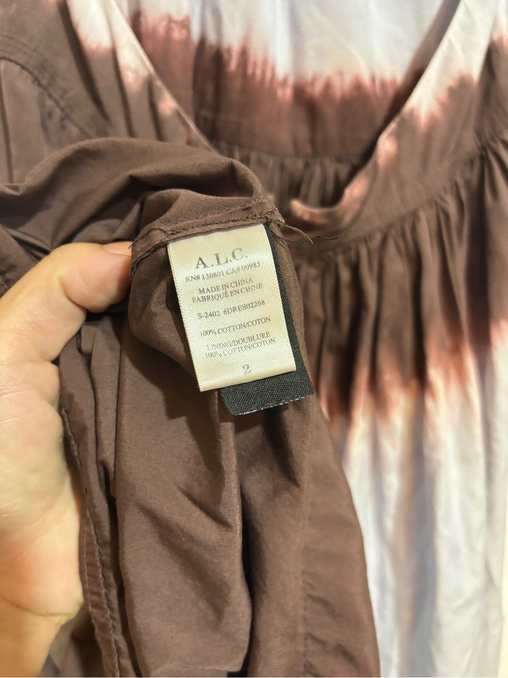 A.L.C. Lilac and Brown Halter Tie-Dye Maxi Dress - Picture 6 of 6